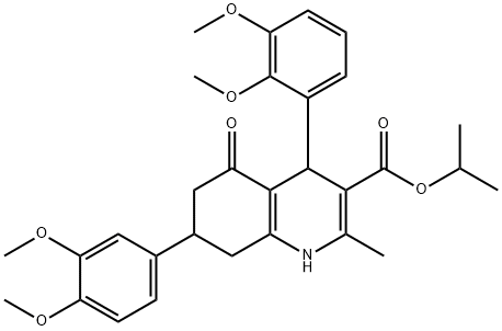 isopropyl 4-(2,3-dimethoxyphenyl)-7-(3,4-dimethoxyphenyl)-2-methyl-5-oxo-1,4,5,6,7,8-hexahydro-3-quinolinecarboxylate Struktur