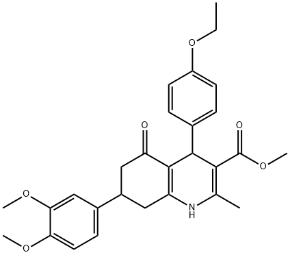 methyl 7-(3,4-dimethoxyphenyl)-4-(4-ethoxyphenyl)-2-methyl-5-oxo-1,4,5,6,7,8-hexahydro-3-quinolinecarboxylate Struktur