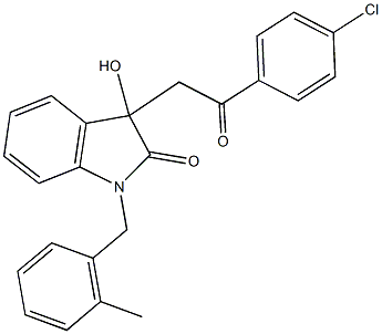 3-[2-(4-chlorophenyl)-2-oxoethyl]-3-hydroxy-1-(2-methylbenzyl)-1,3-dihydro-2H-indol-2-one Struktur