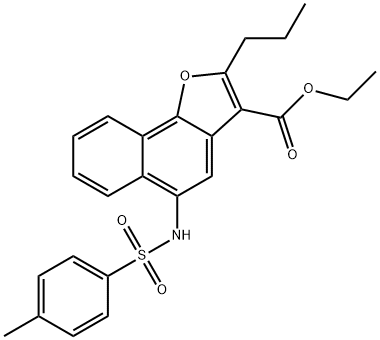 ethyl 5-{[(4-methylphenyl)sulfonyl]amino}-2-propylnaphtho[1,2-b]furan-3-carboxylate Struktur