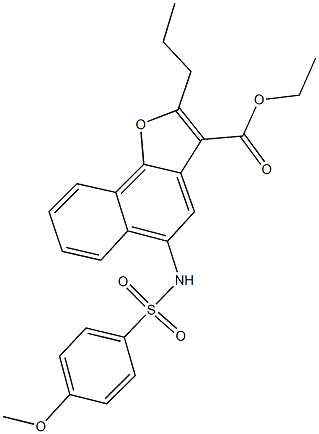 ethyl 5-{[(4-methoxyphenyl)sulfonyl]amino}-2-propylnaphtho[1,2-b]furan-3-carboxylate Struktur