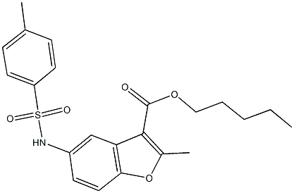 pentyl 2-methyl-5-{[(4-methylphenyl)sulfonyl]amino}-1-benzofuran-3-carboxylate Struktur