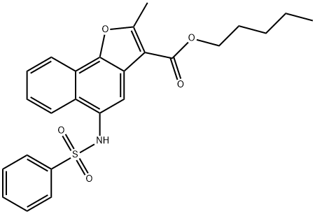 pentyl 2-methyl-5-[(phenylsulfonyl)amino]naphtho[1,2-b]furan-3-carboxylate Struktur