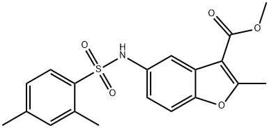 methyl 5-{[(2,4-dimethylphenyl)sulfonyl]amino}-2-methyl-1-benzofuran-3-carboxylate Struktur