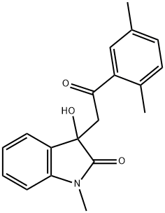 3-[2-(2,5-dimethylphenyl)-2-oxoethyl]-3-hydroxy-1-methyl-1,3-dihydro-2H-indol-2-one Struktur