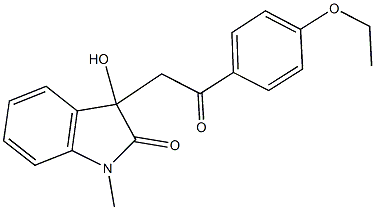 3-[2-(4-ethoxyphenyl)-2-oxoethyl]-3-hydroxy-1-methyl-1,3-dihydro-2H-indol-2-one Struktur