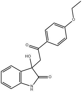 3-[2-(4-ethoxyphenyl)-2-oxoethyl]-3-hydroxy-1,3-dihydro-2H-indol-2-one Struktur