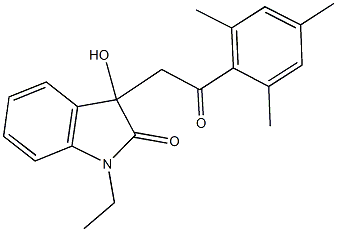 1-ethyl-3-hydroxy-3-(2-mesityl-2-oxoethyl)-1,3-dihydro-2H-indol-2-one Struktur