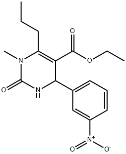 ethyl 4-{3-nitrophenyl}-1-methyl-2-oxo-6-propyl-1,2,3,4-tetrahydro-5-pyrimidinecarboxylate Struktur