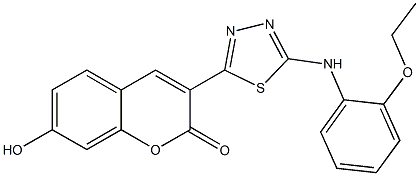 3-[5-(2-ethoxyanilino)-1,3,4-thiadiazol-2-yl]-7-hydroxy-2H-chromen-2-one Struktur