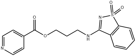 3-[(1,1-dioxido-1,2-benzisothiazol-3-yl)amino]propyl isonicotinate Struktur