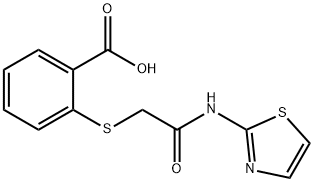 2-{[2-oxo-2-(1,3-thiazol-2-ylamino)ethyl]sulfanyl}benzoic acid Struktur