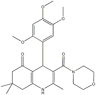 2,7,7-trimethyl-3-(4-morpholinylcarbonyl)-4-(2,4,5-trimethoxyphenyl)-4,6,7,8-tetrahydro-5(1H)-quinolinone Struktur