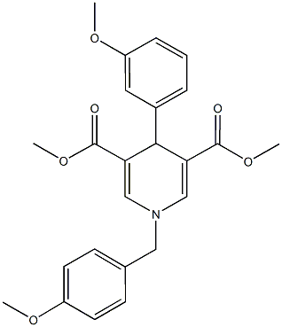 dimethyl 1-(4-methoxybenzyl)-4-(3-methoxyphenyl)-1,4-dihydro-3,5-pyridinedicarboxylate Struktur