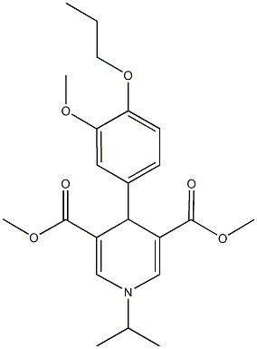 dimethyl 1-isopropyl-4-(3-methoxy-4-propoxyphenyl)-1,4-dihydro-3,5-pyridinedicarboxylate Struktur