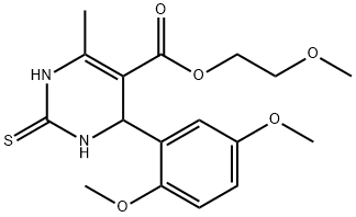 2-methoxyethyl 4-(2,5-dimethoxyphenyl)-6-methyl-2-thioxo-1,2,3,4-tetrahydropyrimidine-5-carboxylate Struktur