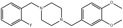 1-(3,4-dimethoxybenzyl)-4-(2-fluorobenzyl)piperazine Struktur