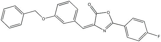 4-[3-(benzyloxy)benzylidene]-2-(4-fluorophenyl)-1,3-oxazol-5(4H)-one Struktur