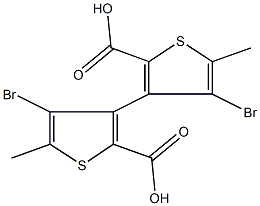 4,4'-dibromo-5,5'-dimethyl-3,3'-bithiophene-2,2'-dicarboxylic acid Struktur