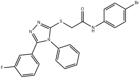 N-(4-bromophenyl)-2-{[5-(3-fluorophenyl)-4-phenyl-4H-1,2,4-triazol-3-yl]sulfanyl}acetamide Struktur