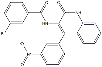 N-(1-(anilinocarbonyl)-2-{3-nitrophenyl}vinyl)-3-bromobenzamide Struktur