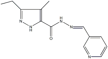 3-ethyl-4-methyl-N'-(3-pyridinylmethylene)-1H-pyrazole-5-carbohydrazide Struktur