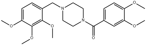 1-(3,4-dimethoxybenzoyl)-4-(2,3,4-trimethoxybenzyl)piperazine Struktur