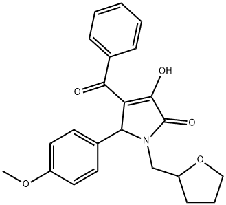 4-benzoyl-3-hydroxy-5-(4-methoxyphenyl)-1-(tetrahydro-2-furanylmethyl)-1,5-dihydro-2H-pyrrol-2-one Struktur