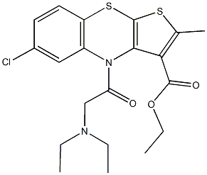 ethyl 6-chloro-4-[(diethylamino)acetyl]-2-methyl-4H-thieno[2,3-b][1,4]benzothiazine-3-carboxylate Struktur