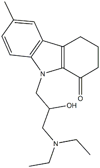 9-[3-(diethylamino)-2-hydroxypropyl]-6-methyl-2,3,4,9-tetrahydro-1H-carbazol-1-one Struktur