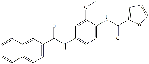 N-[2-methoxy-4-(2-naphthoylamino)phenyl]-2-furamide Struktur