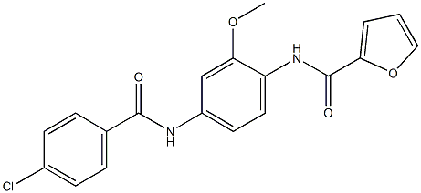 N-{4-[(4-chlorobenzoyl)amino]-2-methoxyphenyl}-2-furamide Struktur