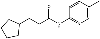 3-cyclopentyl-N-(5-methyl-2-pyridinyl)propanamide Struktur