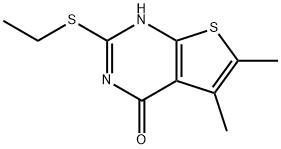 2-(ethylsulfanyl)-5,6-dimethylthieno[2,3-d]pyrimidin-4(3H)-one Struktur