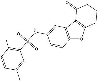 2,5-dimethyl-N-(9-oxo-6,7,8,9-tetrahydrodibenzo[b,d]furan-2-yl)benzenesulfonamide Struktur