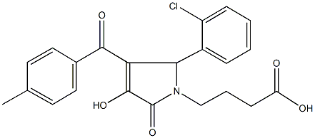 4-[2-(2-chlorophenyl)-4-hydroxy-3-(4-methylbenzoyl)-5-oxo-2,5-dihydro-1H-pyrrol-1-yl]butanoic acid Struktur