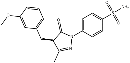 4-[4-(3-methoxybenzylidene)-3-methyl-5-oxo-4,5-dihydro-1H-pyrazol-1-yl]benzenesulfonamide Struktur