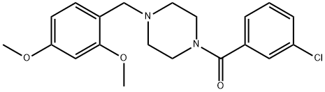 1-(3-chlorobenzoyl)-4-(2,4-dimethoxybenzyl)piperazine Struktur