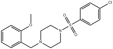 2-({4-[(4-chlorophenyl)sulfonyl]-1-piperazinyl}methyl)phenyl methyl ether Struktur