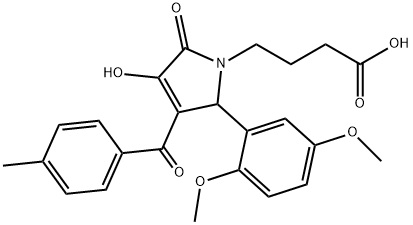 4-[2-(2,5-dimethoxyphenyl)-4-hydroxy-3-(4-methylbenzoyl)-5-oxo-2,5-dihydro-1H-pyrrol-1-yl]butanoic acid Struktur