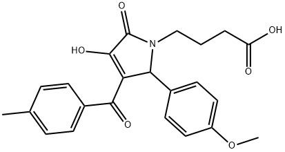 4-[3-hydroxy-5-(4-methoxyphenyl)-4-(4-methylbenzoyl)-2-oxo-2,5-dihydro-1H-pyrrol-1-yl]butanoic acid Struktur