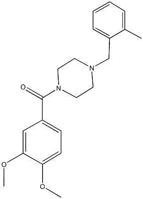 1-(3,4-dimethoxybenzoyl)-4-(2-methylbenzyl)piperazine Struktur