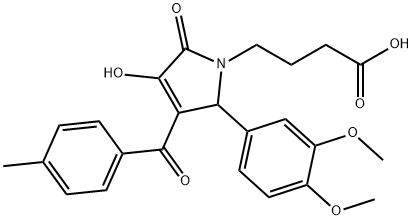 4-[2-(3,4-dimethoxyphenyl)-4-hydroxy-3-(4-methylbenzoyl)-5-oxo-2,5-dihydro-1H-pyrrol-1-yl]butanoic acid Struktur