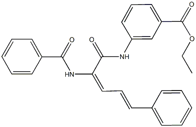 ethyl 3-{[2-(benzoylamino)-5-phenyl-2,4-pentadienoyl]amino}benzoate Struktur