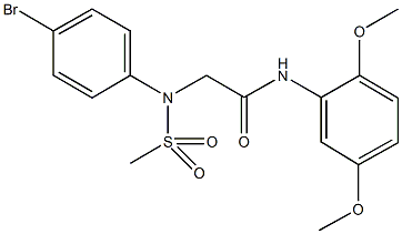 2-[4-bromo(methylsulfonyl)anilino]-N-(2,5-dimethoxyphenyl)acetamide Struktur