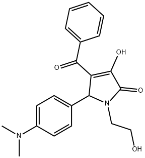 4-benzoyl-5-[4-(dimethylamino)phenyl]-3-hydroxy-1-(2-hydroxyethyl)-1,5-dihydro-2H-pyrrol-2-one Struktur