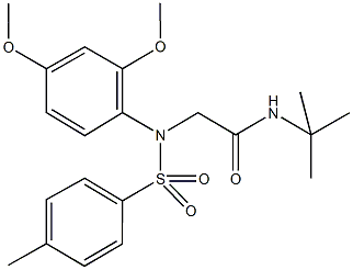 N-(tert-butyl)-2-{2,4-dimethoxy[(4-methylphenyl)sulfonyl]anilino}acetamide Struktur