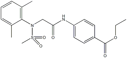 ethyl 4-({[2,6-dimethyl(methylsulfonyl)anilino]acetyl}amino)benzoate Struktur