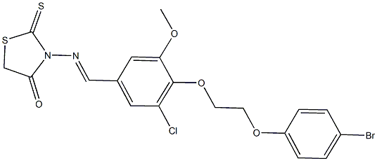 3-({4-[2-(4-bromophenoxy)ethoxy]-3-chloro-5-methoxybenzylidene}amino)-2-thioxo-1,3-thiazolidin-4-one Struktur