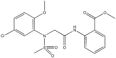 methyl 2-({[5-chloro-2-methoxy(methylsulfonyl)anilino]acetyl}amino)benzoate Struktur